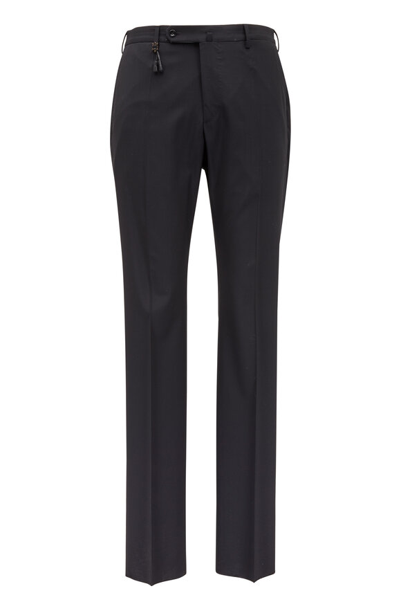 Incotex - Benson Black Wool Classic Fit Pant 