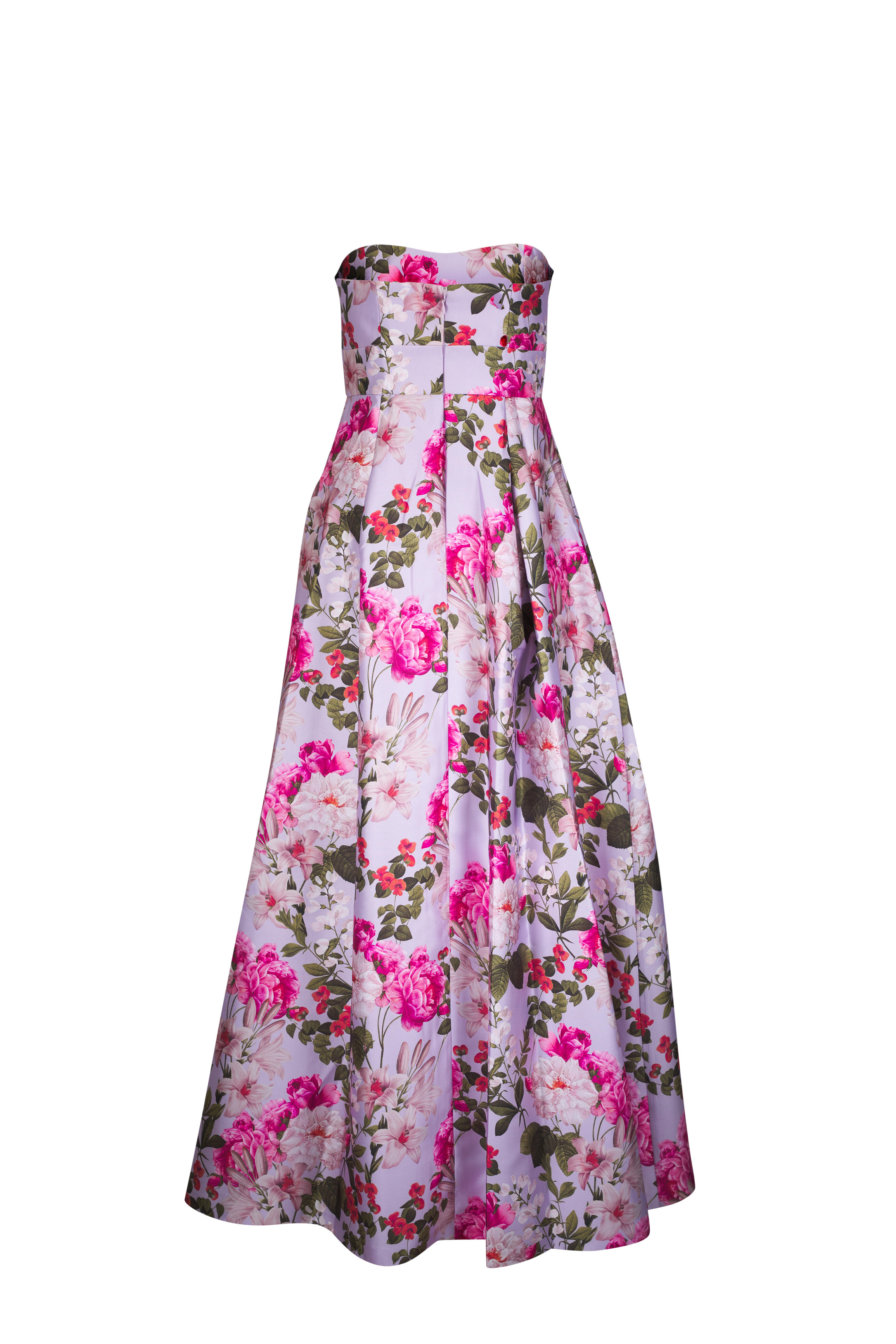 Sachin + Babi - Giovanna Periwinkle & Petal Print Strapless Gown