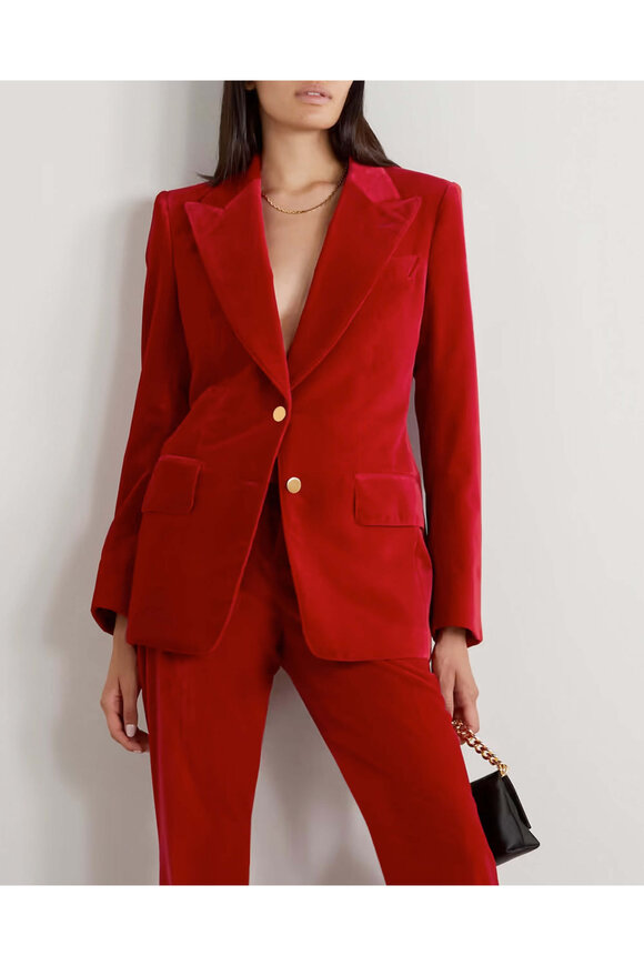 Tom Ford - Jungle Red Cotton Velvet Jacket