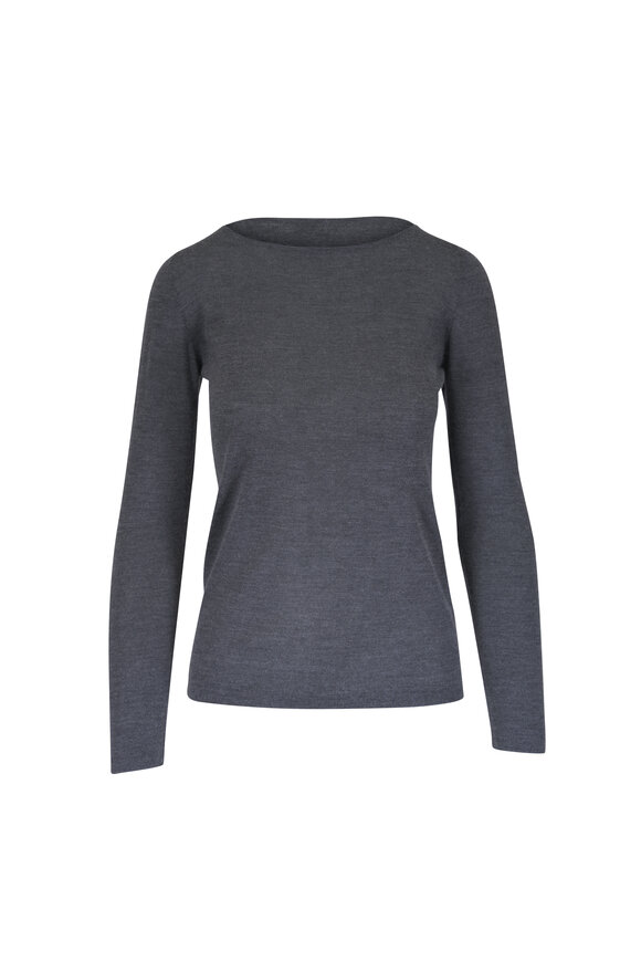 Brunello Cucinelli Charcoal Gray Cashmere Monili Sweater - view 1