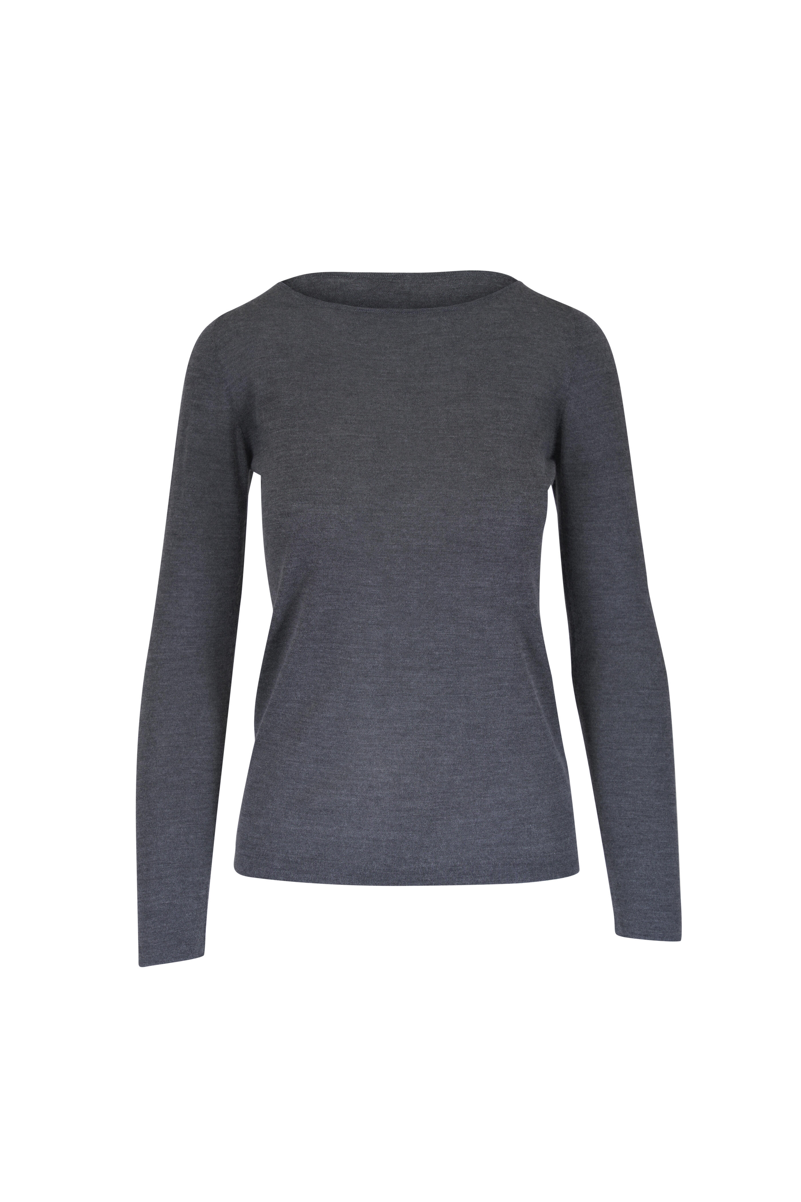 Brunello Cucinelli - Charcoal Gray Cashmere Monili Sweater - view 1