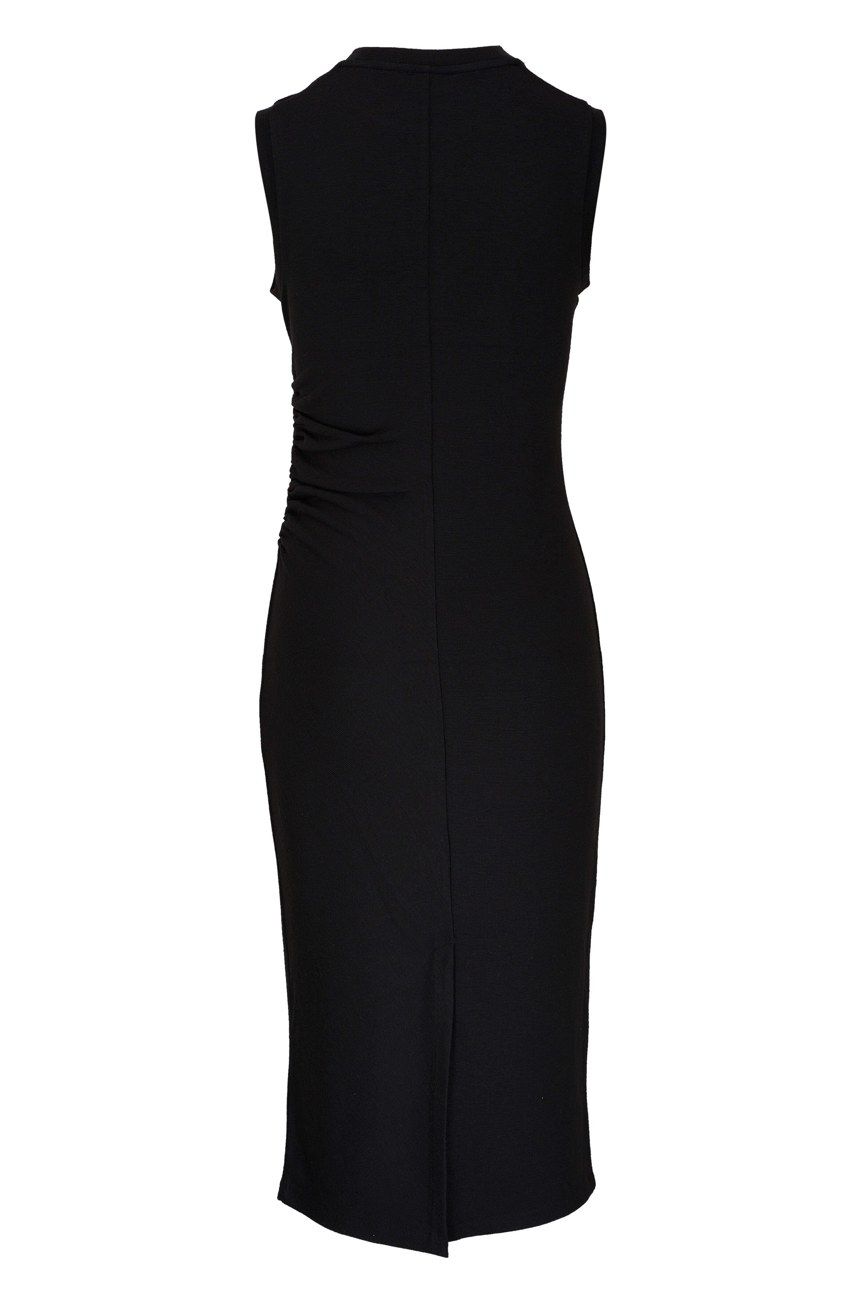 Vince - Black Sleeveless Gathered Dress