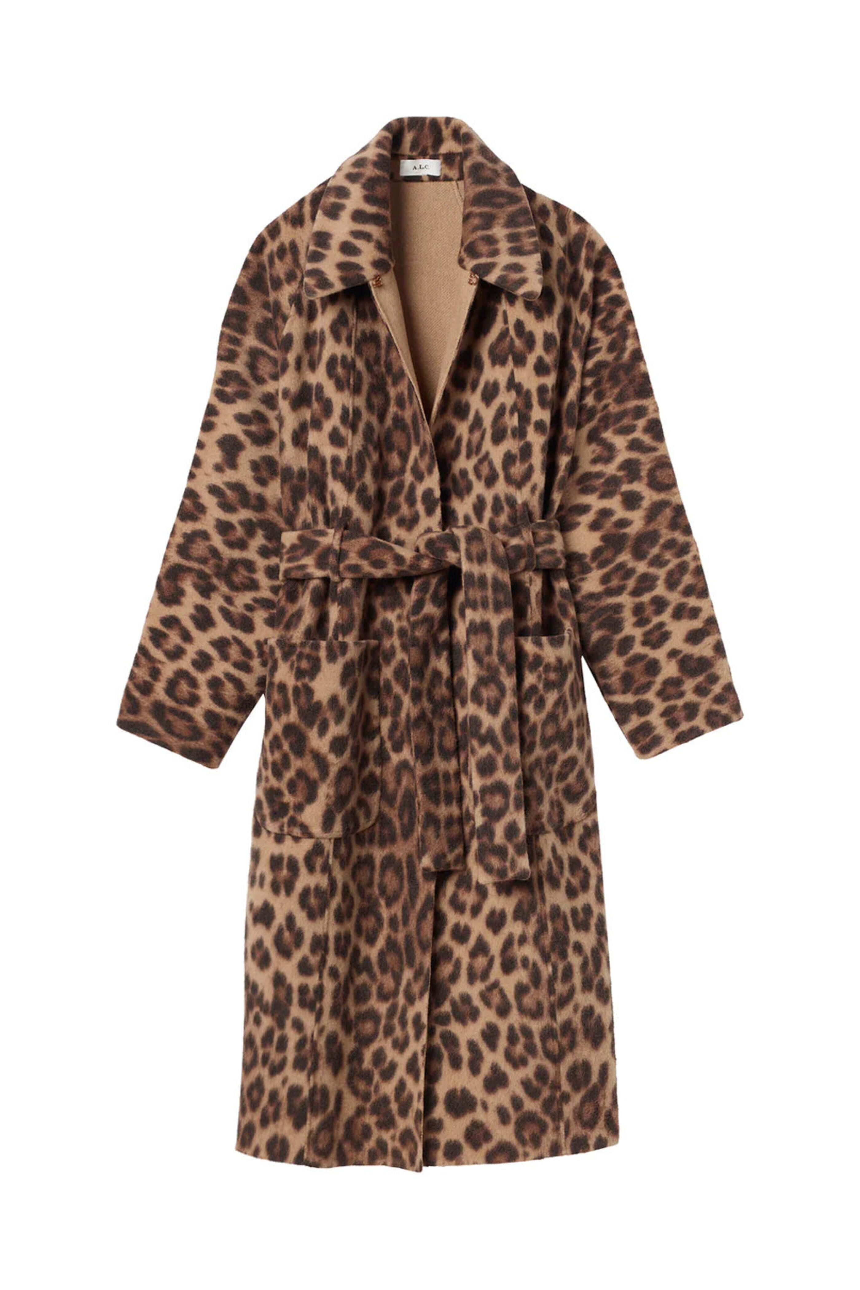 A.L.C. - Camel and Black Leopard Winslet Coat
