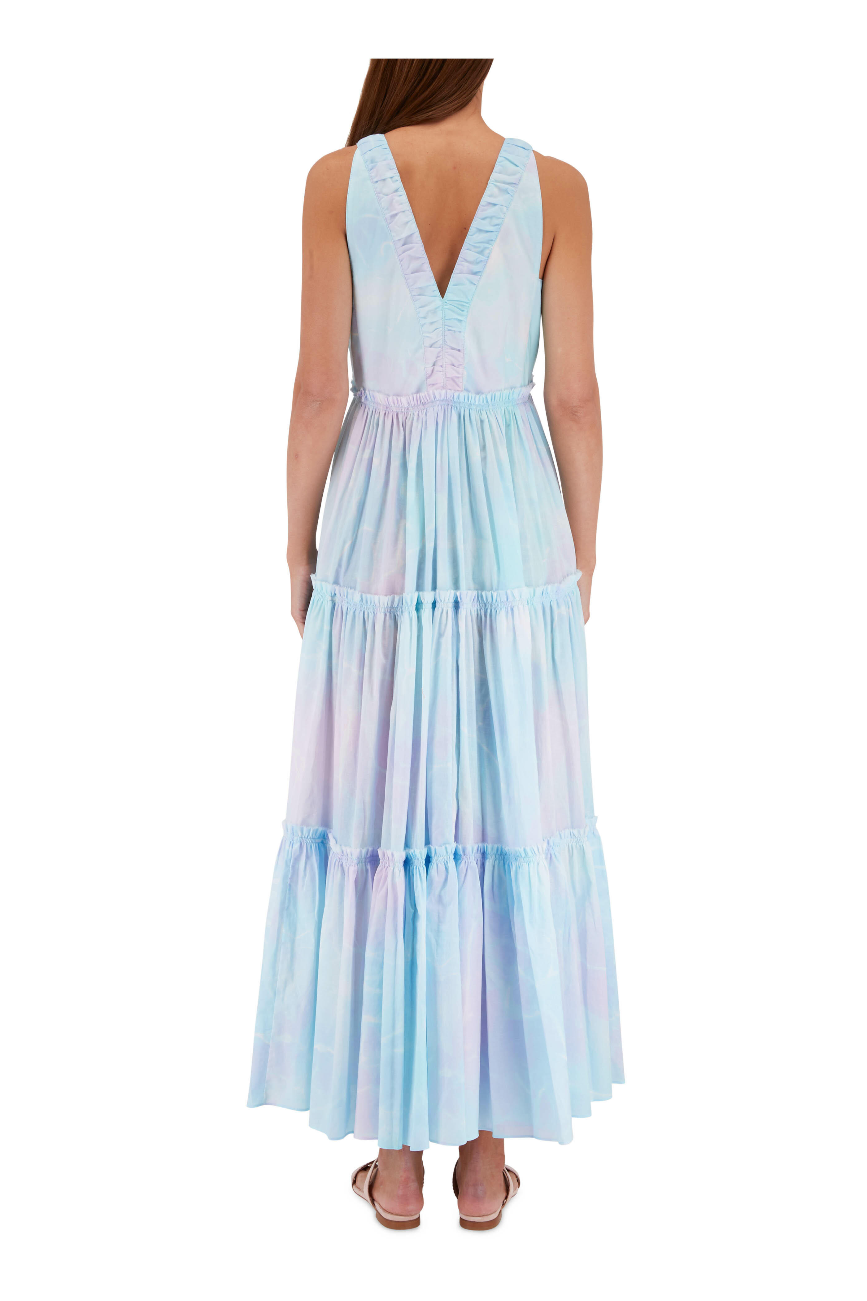 Dorothee Schumacher - Into The Blue Blurry Blue Tiered Sleeveless Dress