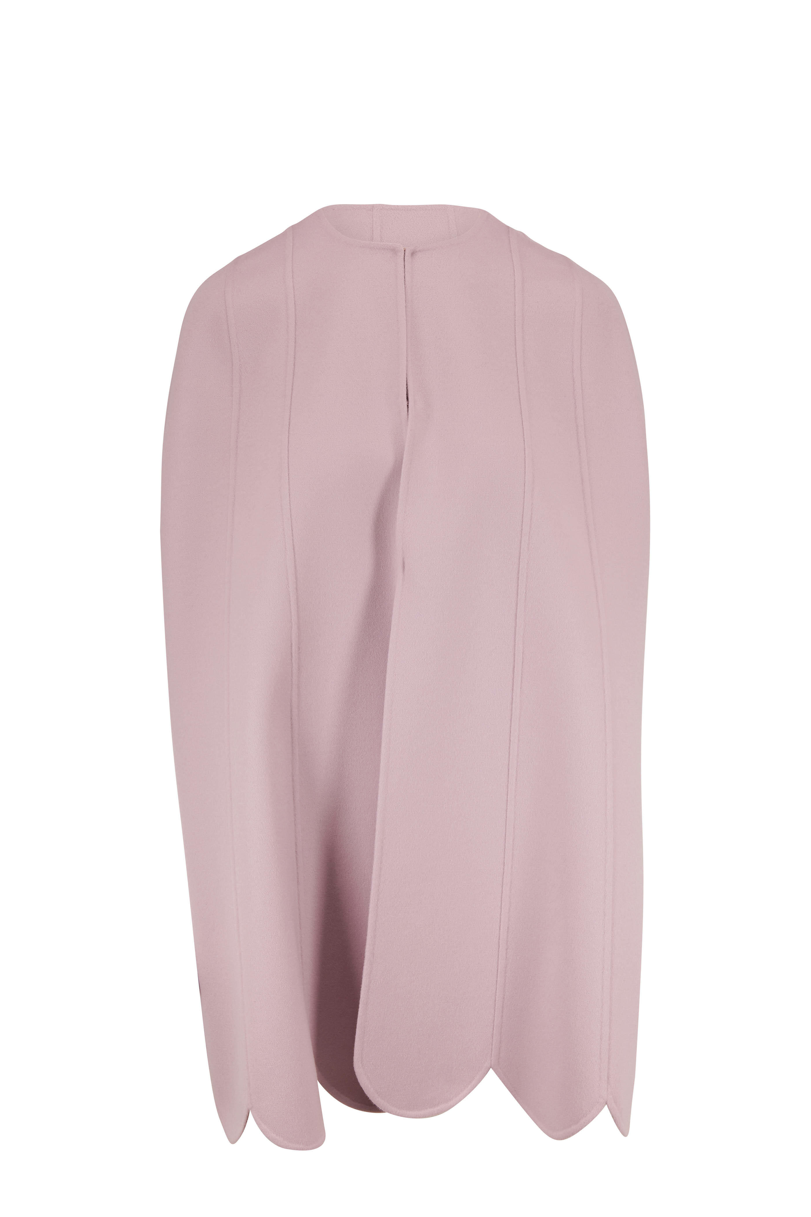 Valentino - Lilac Wool & Cashmere Scallop Hem Cape