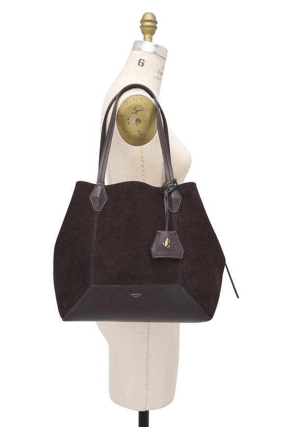 Jimmy Choo Diamond Coffee Suede Tote - view 5