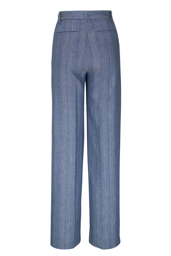 L'Agence - Livvy Slate Blue Pinstriped Pant