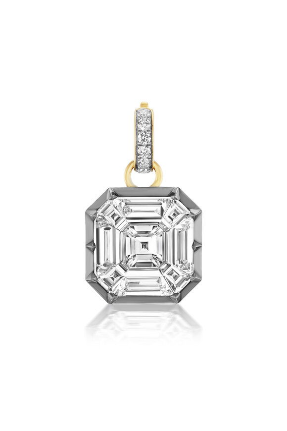 Nam Cho 18k Yellow Gold Diamond Asscher Mosaic Pendant - view 1
