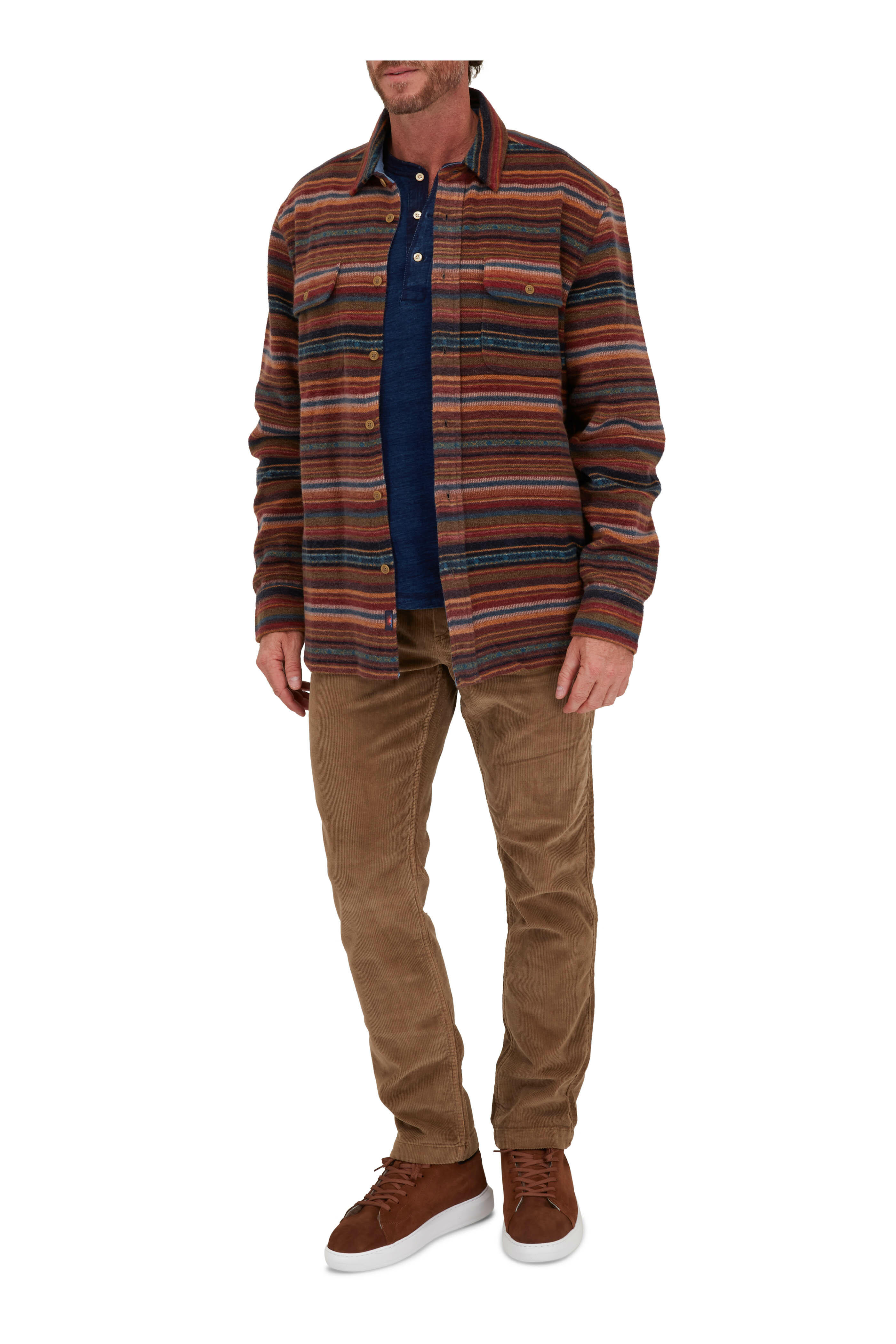 Faherty Brand - Rust Stripe Juneau Overshirt
