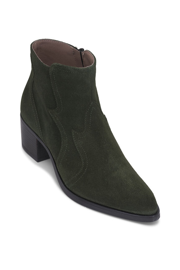 Ron White Wayva Hunter Green Suede Short Bootie, 50mm