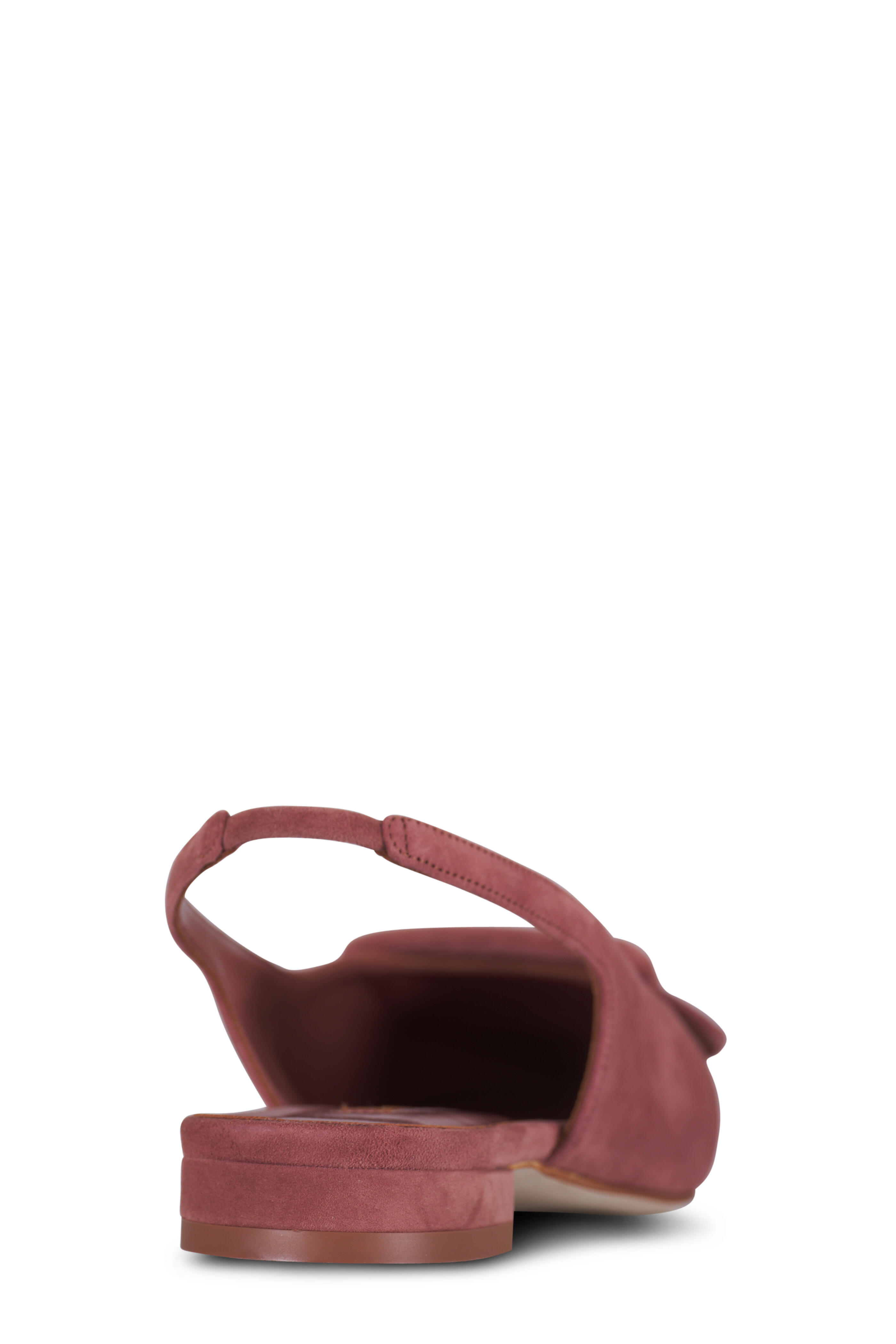 Manolo Blahnik - Maylura Medium Brown Suede Slingback Flat