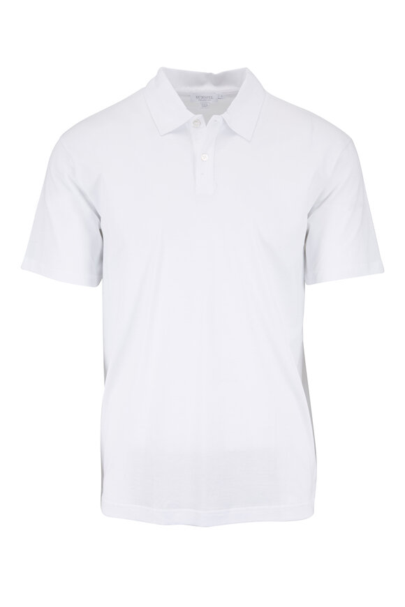 Sunspel - White Cotton Short Sleeve Polo