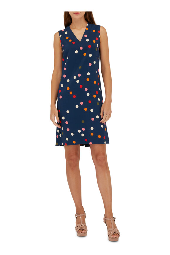 Akris Punto - Denim Multi Polka Dot Dress