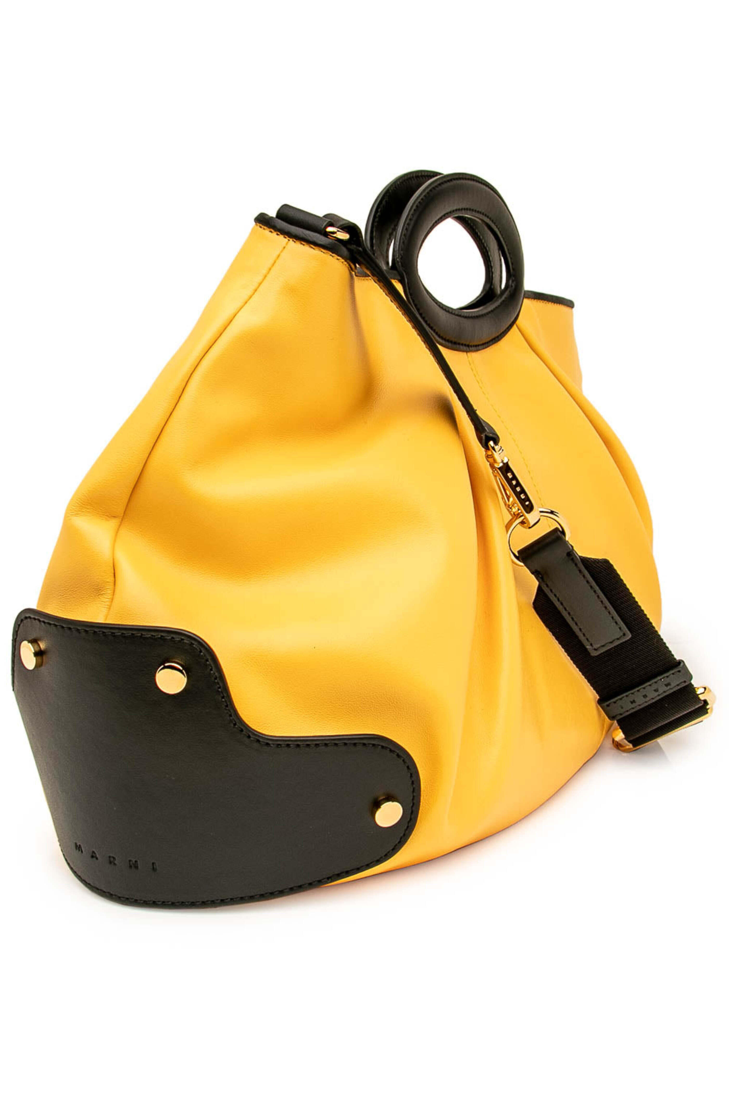 Marni - Yellow Two Tone Slouchy Hobo Bag