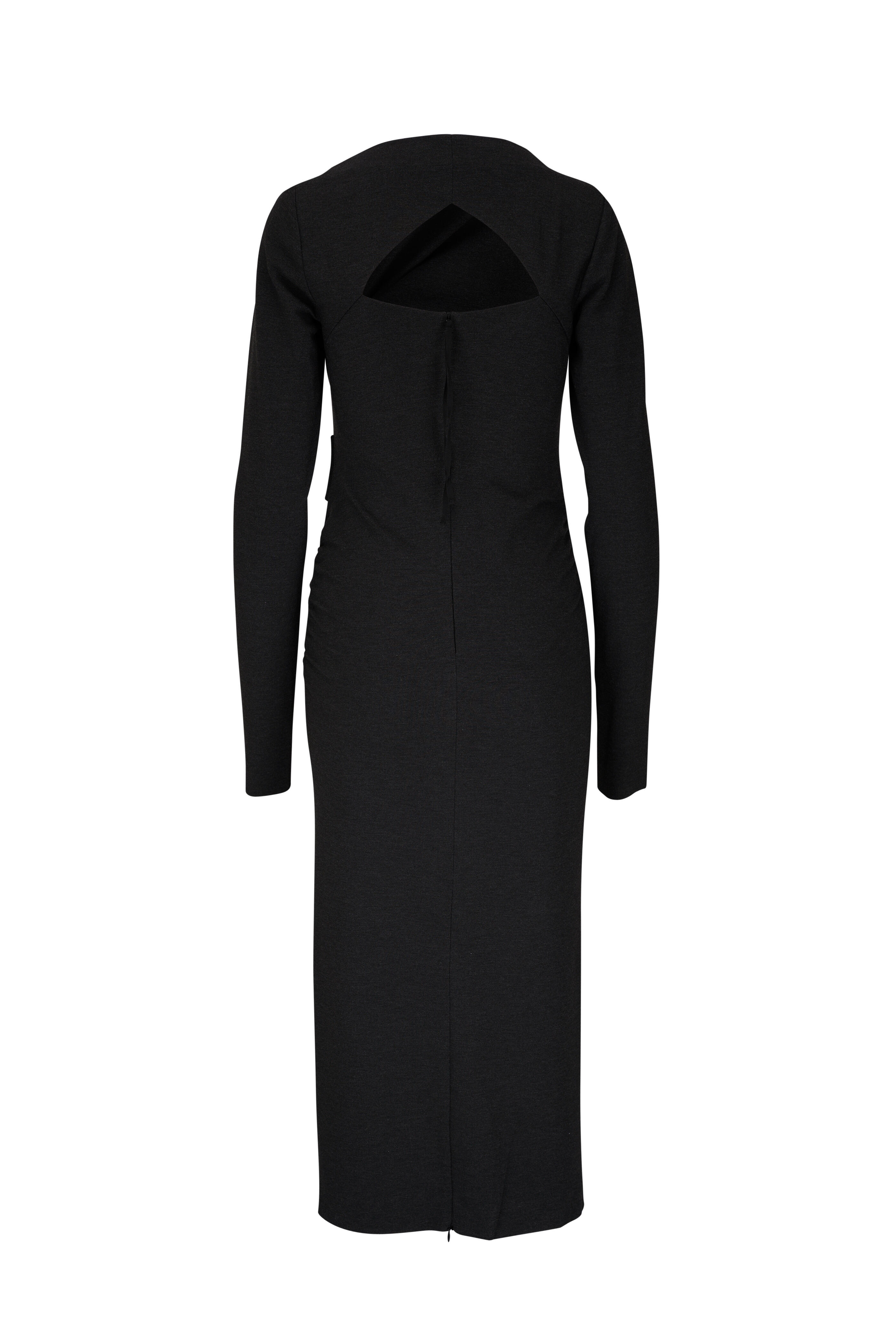 Dorothee Schumacher - Dark Charcoal Gray Punto Milano Draped Dress