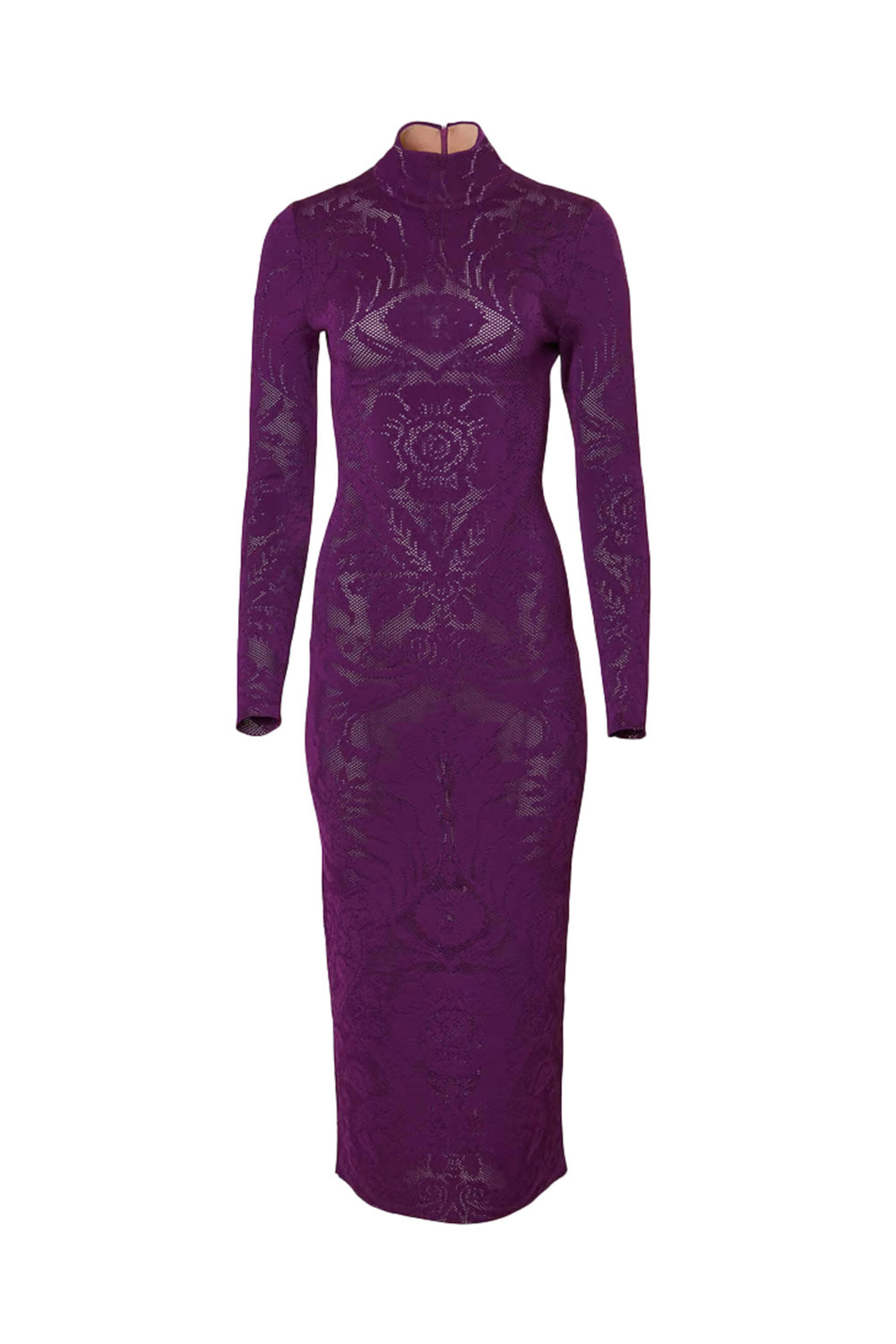 Carolina Herrera - Verbena Lace Turtleneck Midi Dress