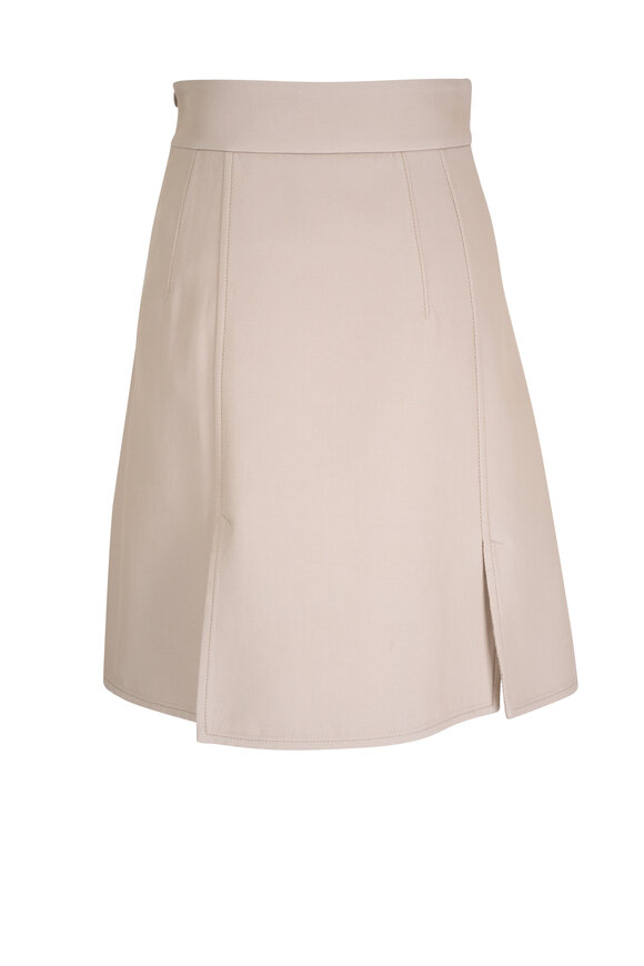 Akris - Beige Irregular Pleated A-line Skirt