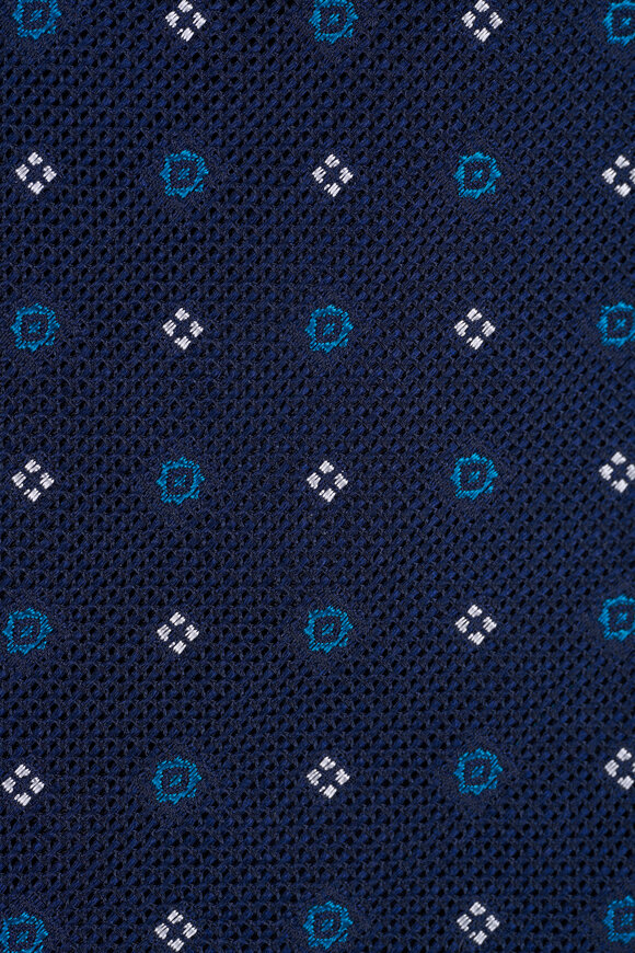Brioni Navy Medallion Silk Necktie - view 2