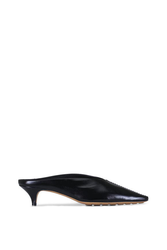 Bottega Veneta Vesta Black Leather Kitten Heel Mule, 35mm - view 5