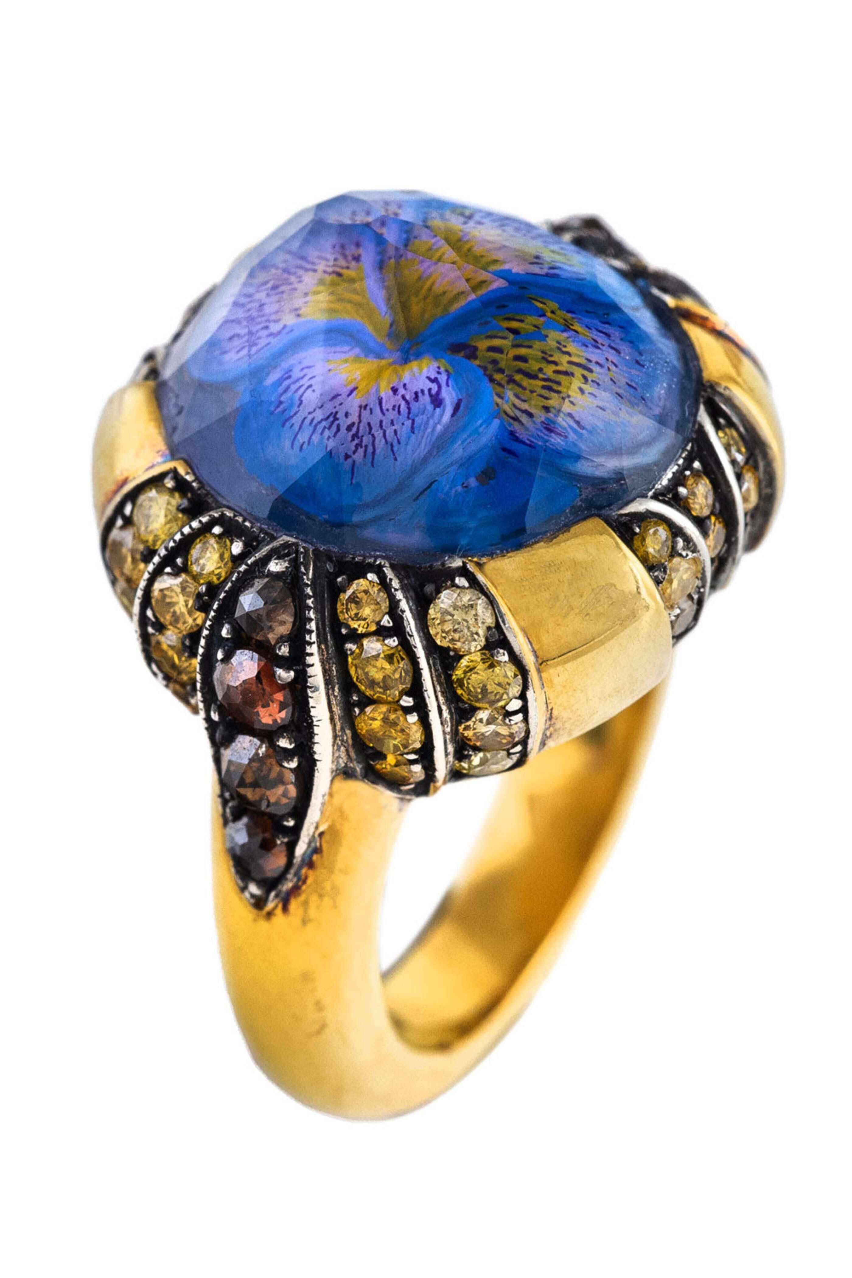 Sevan Bicakci - Amethyst Pansy and Diamond Shank Ring