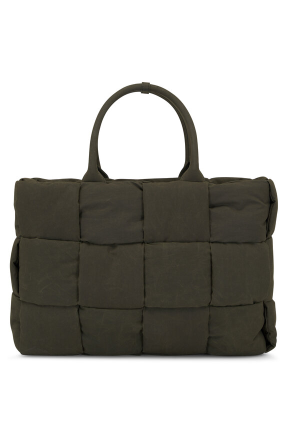 Bottega Veneta - Medium Padded Waxed Acro Olive Tote 