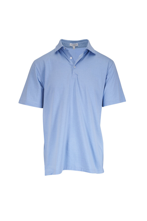Peter Millar Crown Flex Cloudy Blue Cotton Short Sleeve Polo - view 1