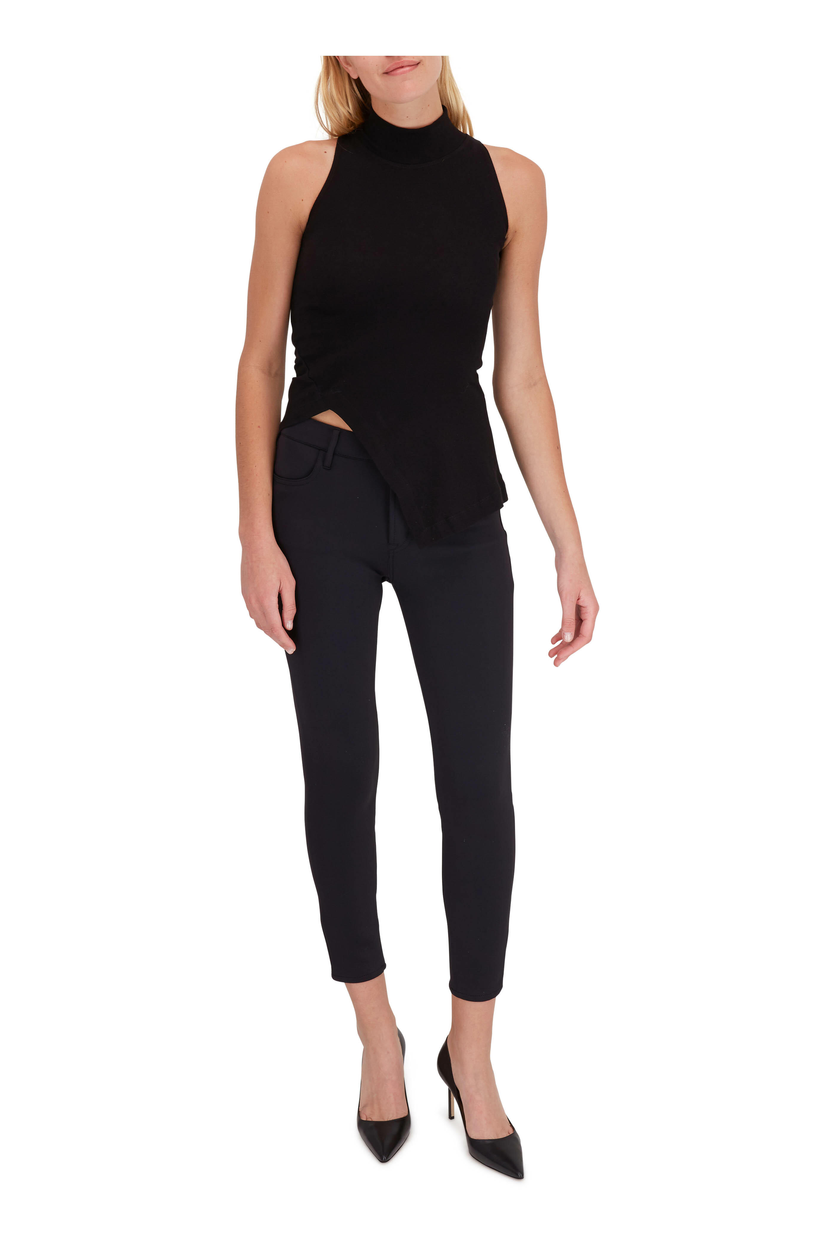 J Brand - Alana Black Scuba High-Rise Skinny Pant