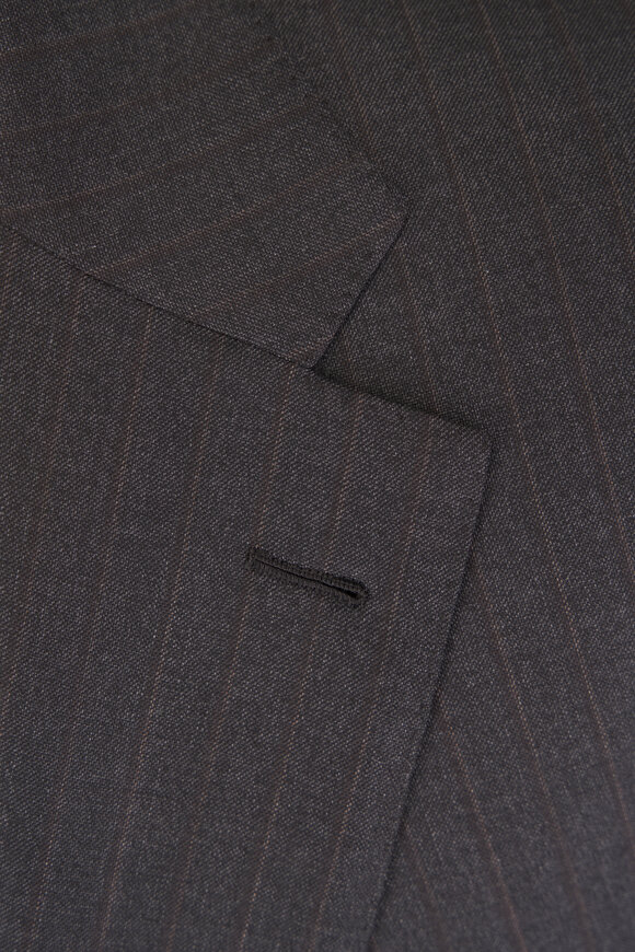 Brioni Anthracite 170's Tonal Pinstripe Wool Suit - view 3