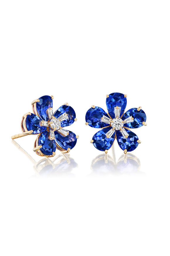 Nam Cho 18k Yellow Gold Tanzanite Georgian Earring