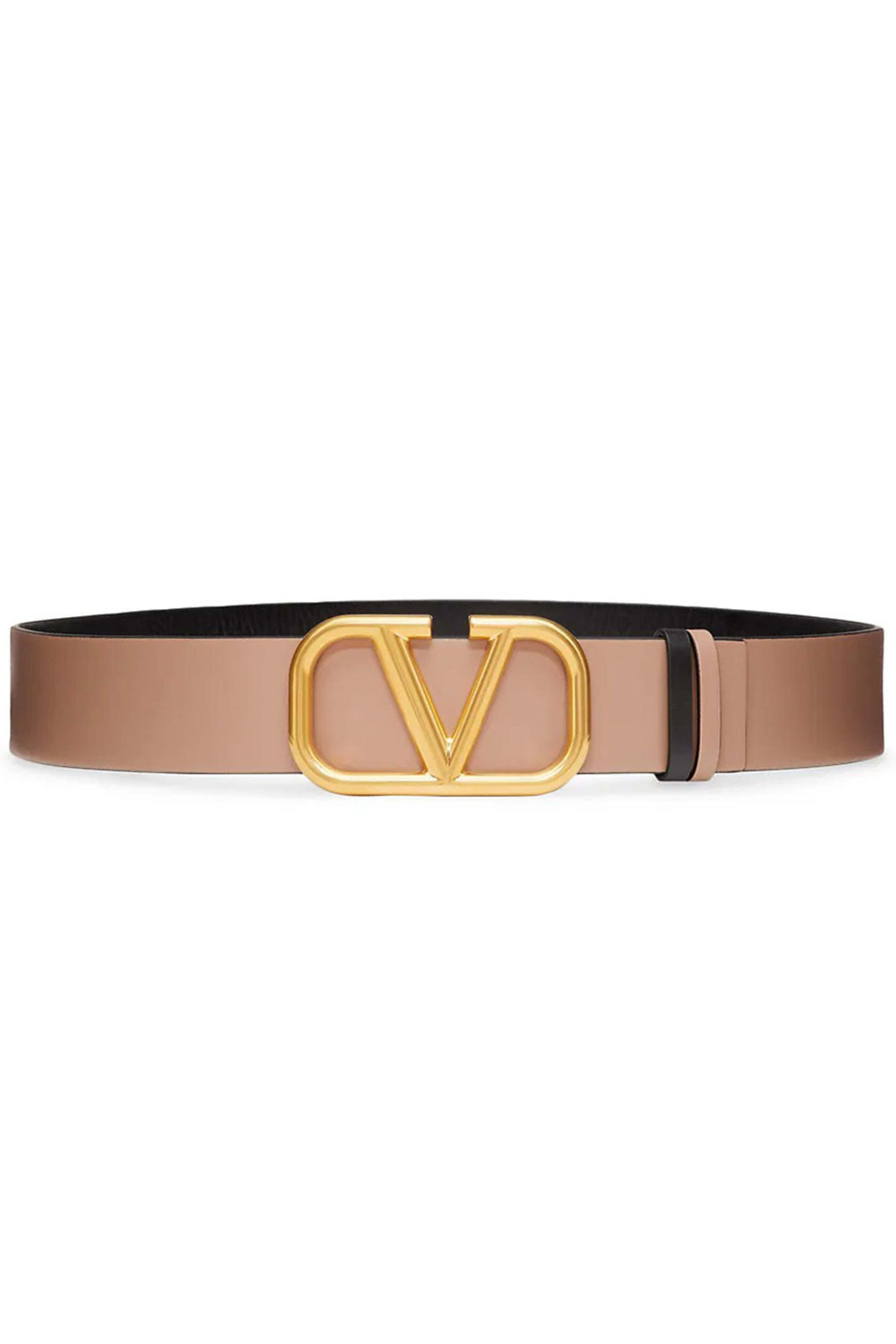 Valentino Garavani - V-Logo Reversible Belt in Smokey Beige and Black