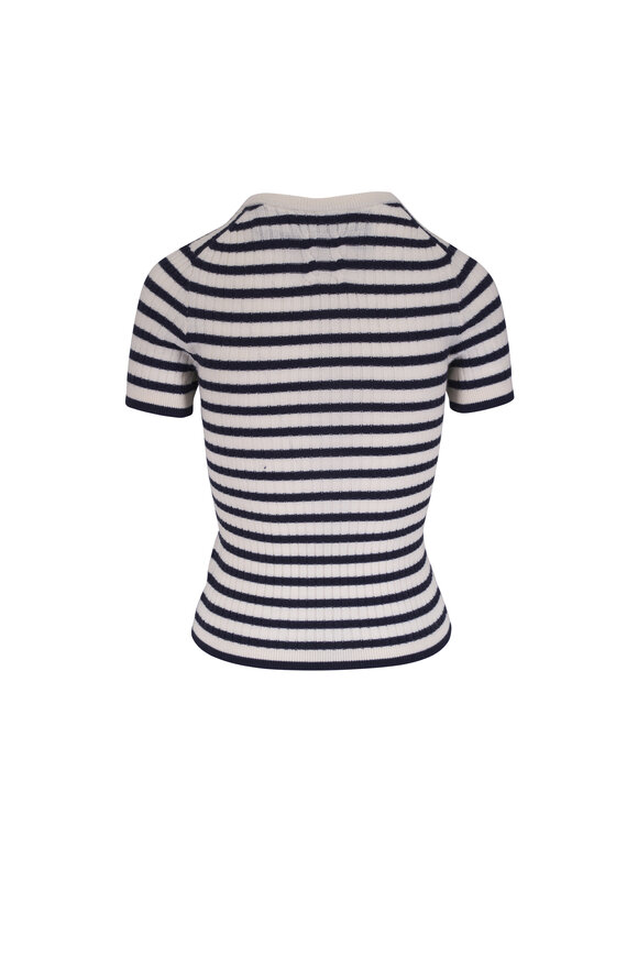Nili Lotan Alita Ivory & Onyx Stripe Cashmere Sweater - view 3