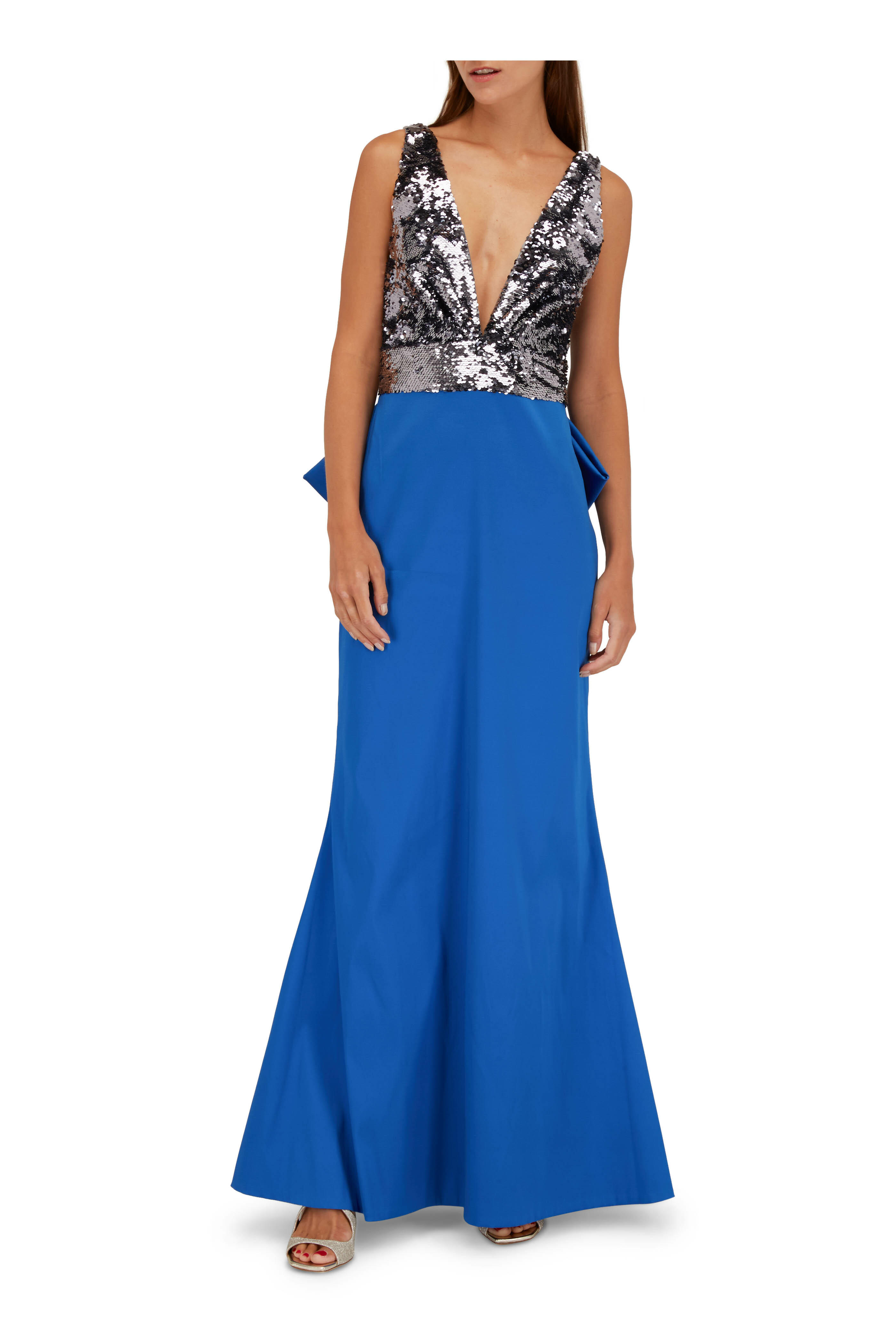 Sachin + Babi - Topanga Blue Sequin Gown | Mitchell Stores
