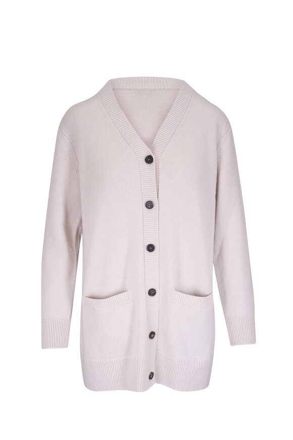 Lafayette 148 New York Pearl Wool Cashmere Button Front Cardigan