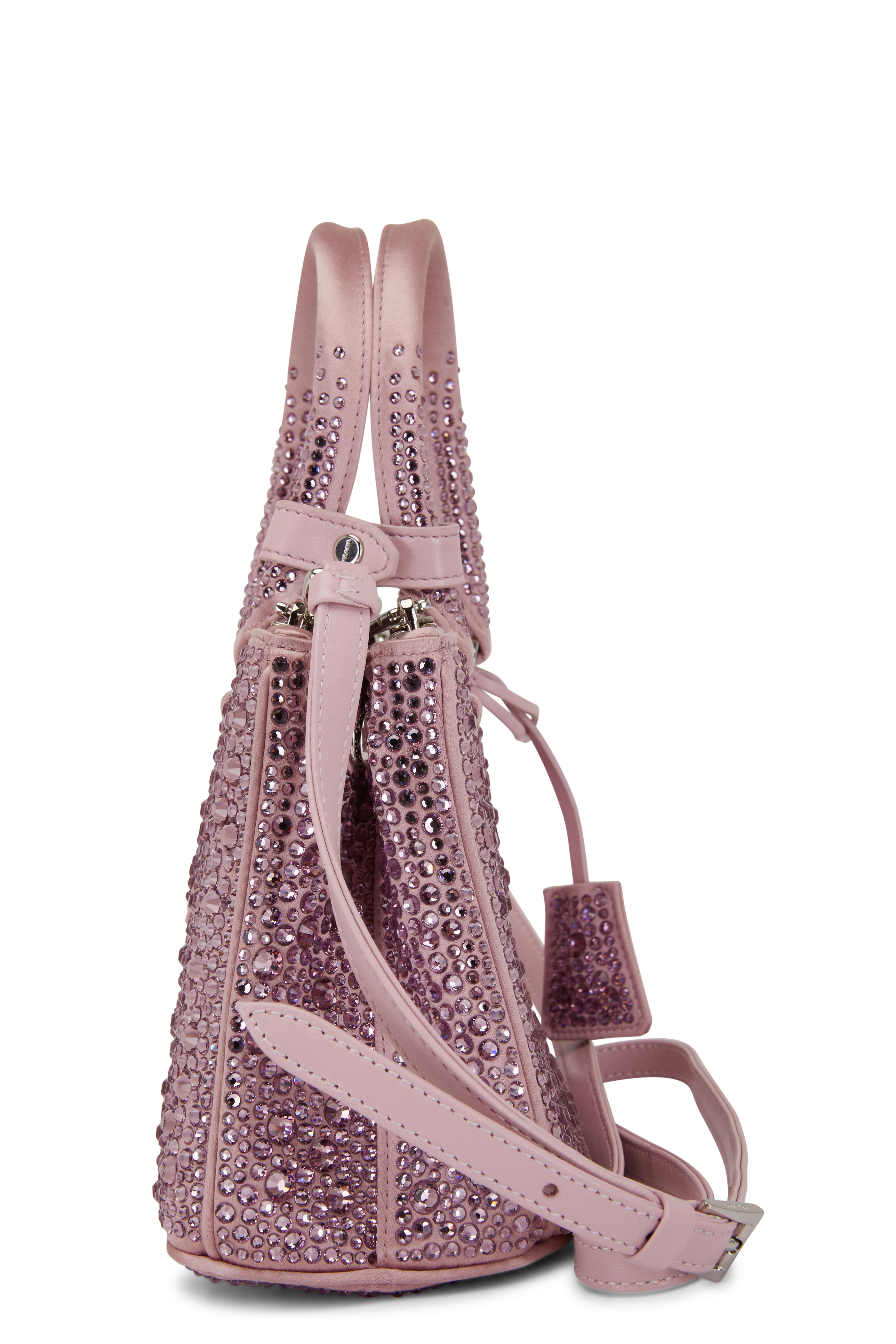 Orchid Pink Prada Galleria Shearling Mini-bag