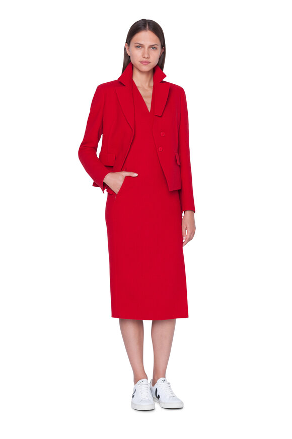 Akris - Aada Carmine Double-Faced Wool Fitted Jacket