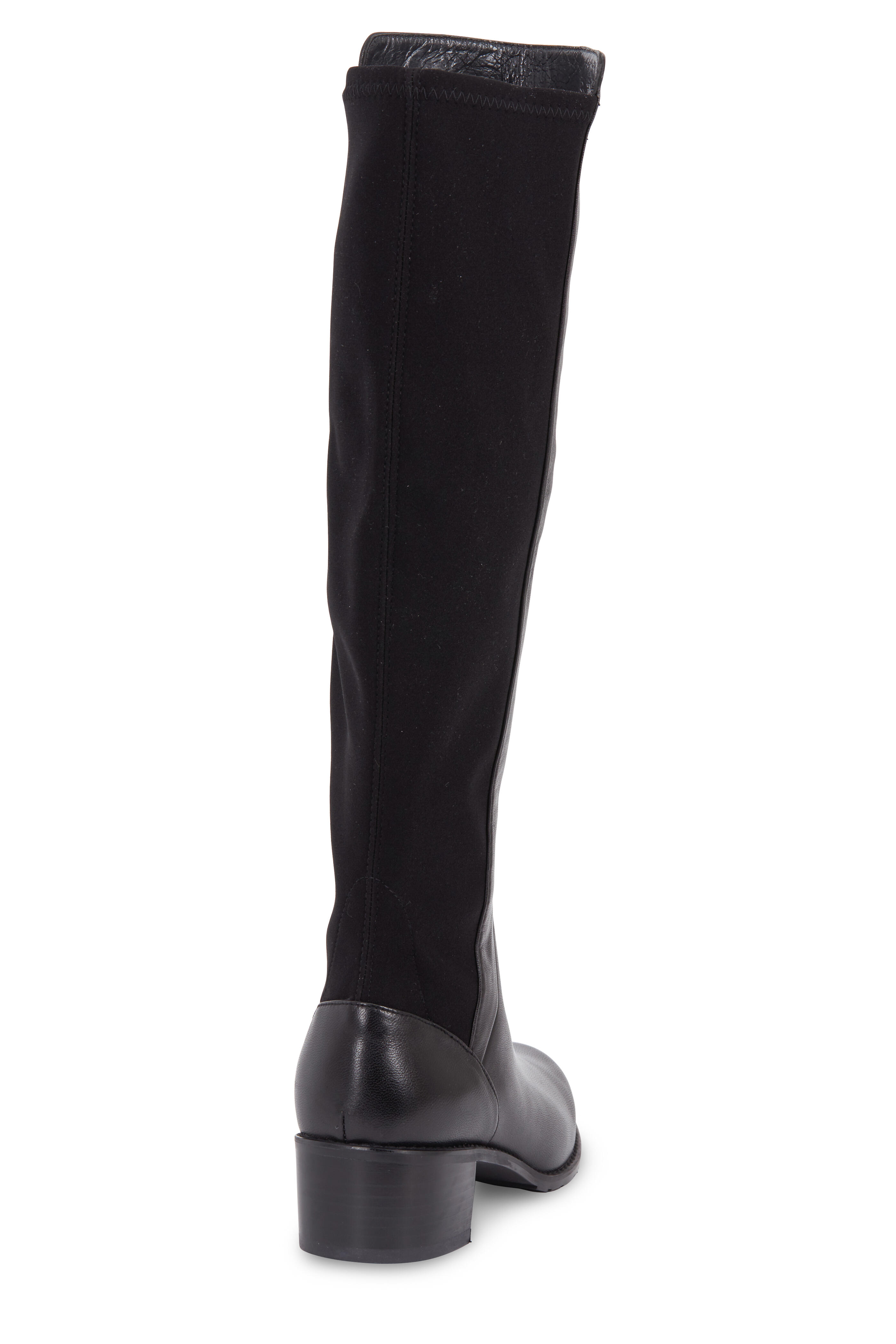 Stuart Weitzman - Grounded Black Leather Classic Tall Boot, 40mm