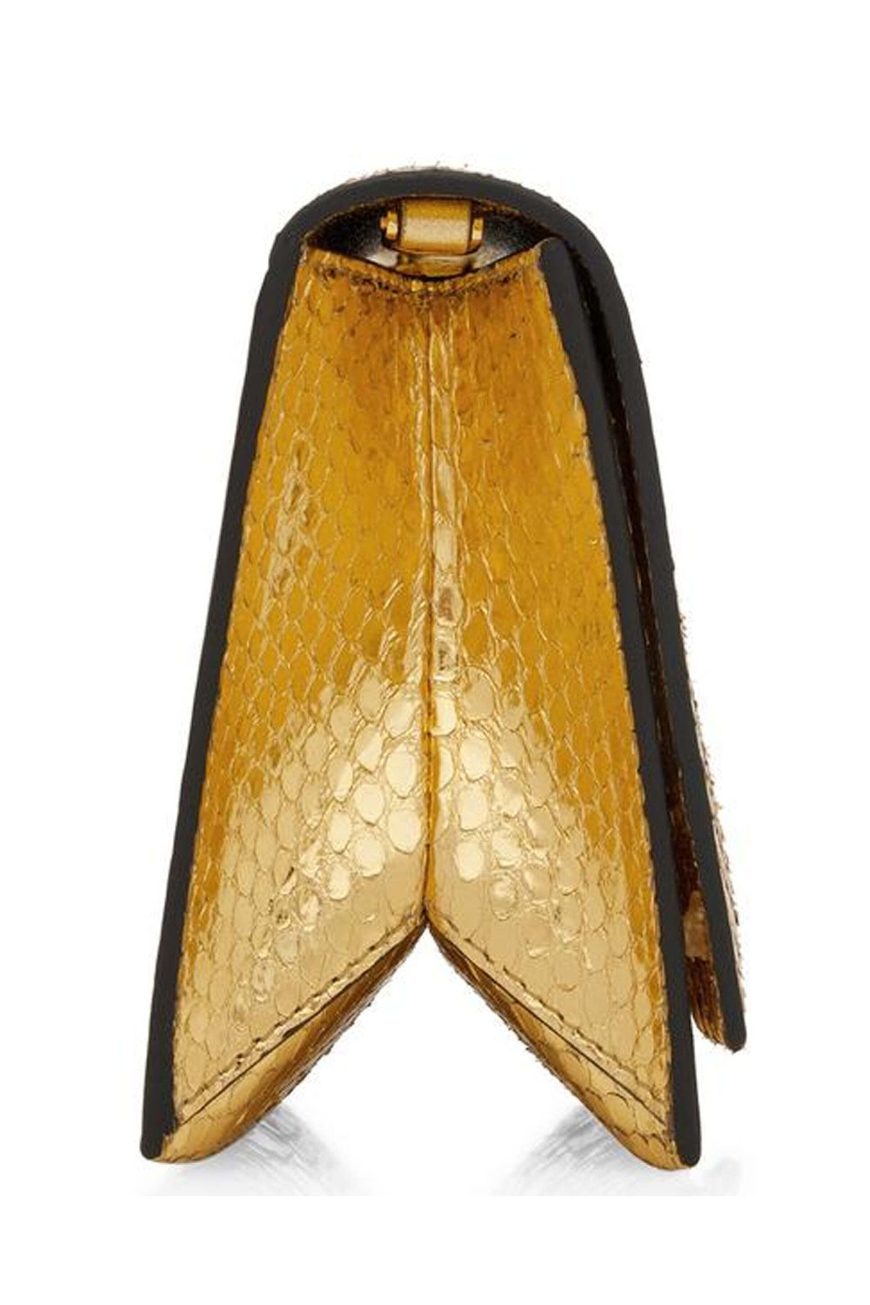 Tom Ford - Laminated Python Disco Bag in Gold