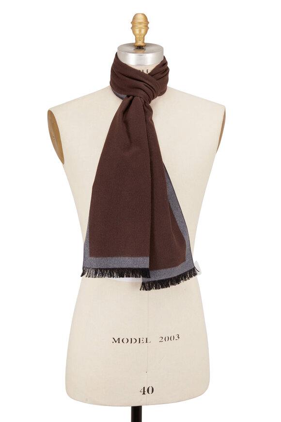 Chelsey Imports - Brown Color Block Silk Scarf