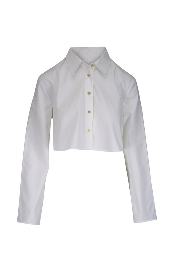 Khaite Fritz Chalk White Cropped Top