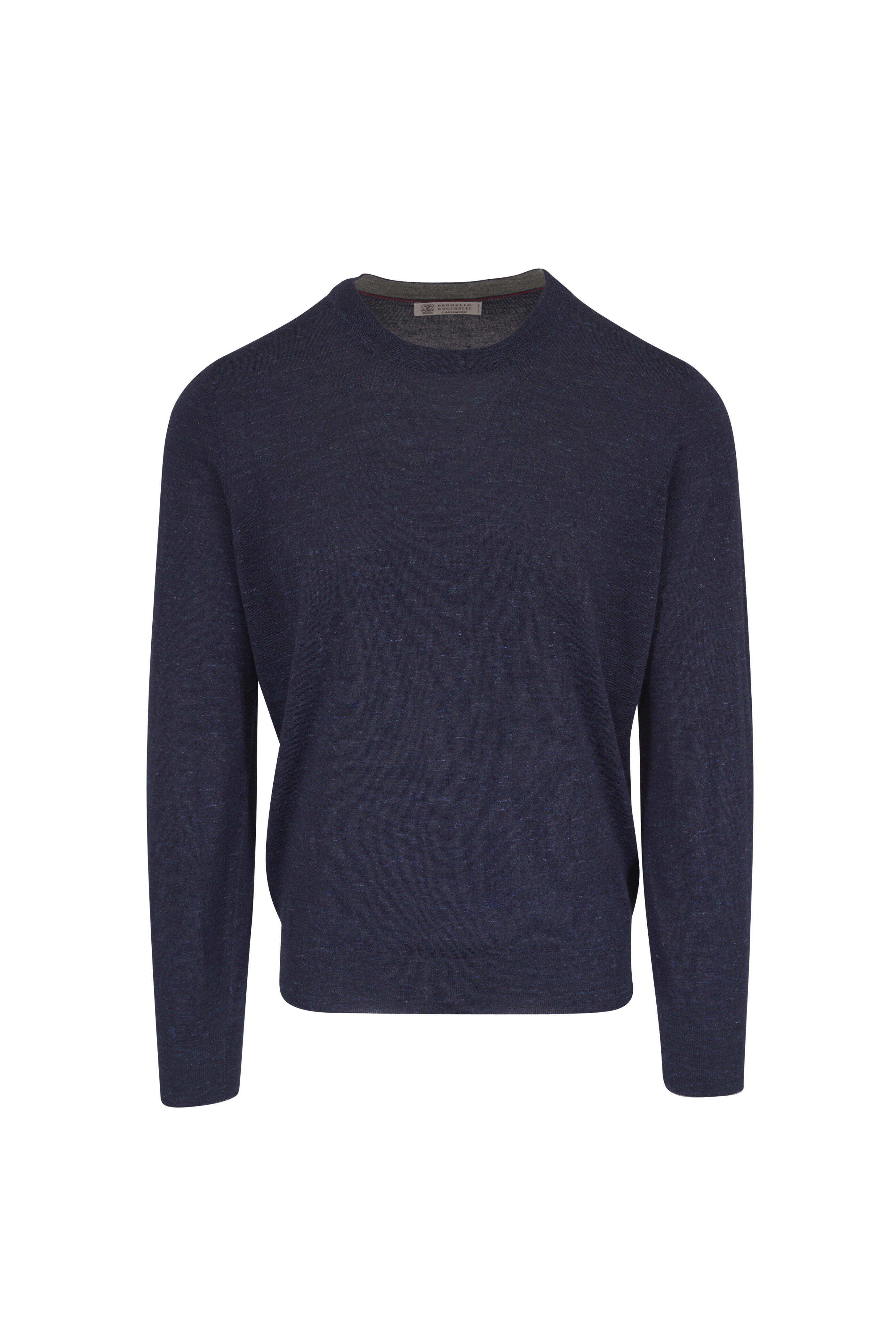 Brunello Cucinelli - Blue Cashmere, Silk & Linen Crewneck Sweater - view 1