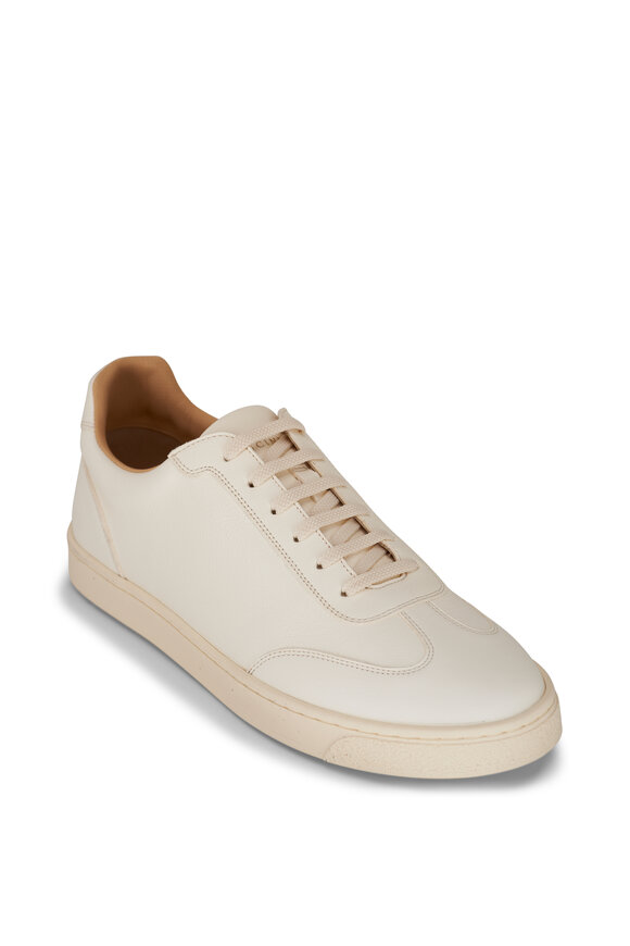 Brunello Cucinelli White Deerskin Leather Sneaker