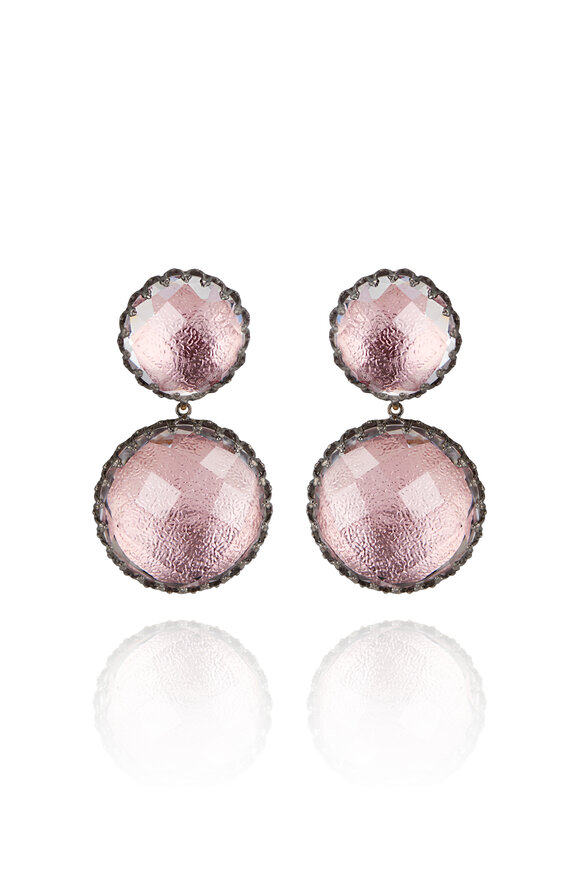 Larkspur & Hawk Large Olivia Blush Foil Quartz Drop Earrings