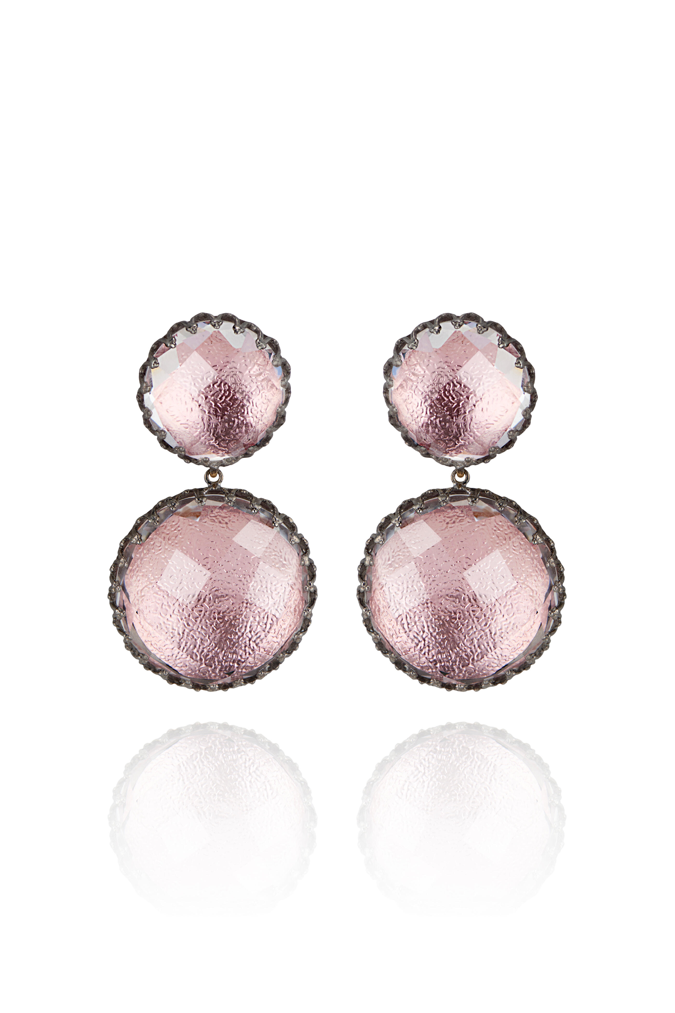 Larkspur & Hawk - Large Olivia Blush Foil Quartz Drop Earrings