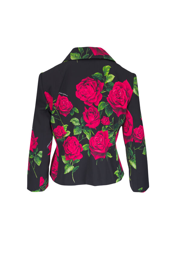 Dolce & Gabbana Dark Rose Print Charmeuse Jacket - view 4