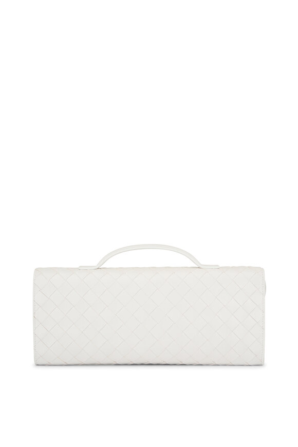 Bottega Veneta - Andiamo White Intrecciato Leather Clutch