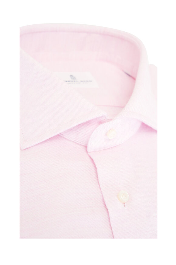 Emanuel Berg - 4 Flex Pink Solid Modern Fit Sport Shirt