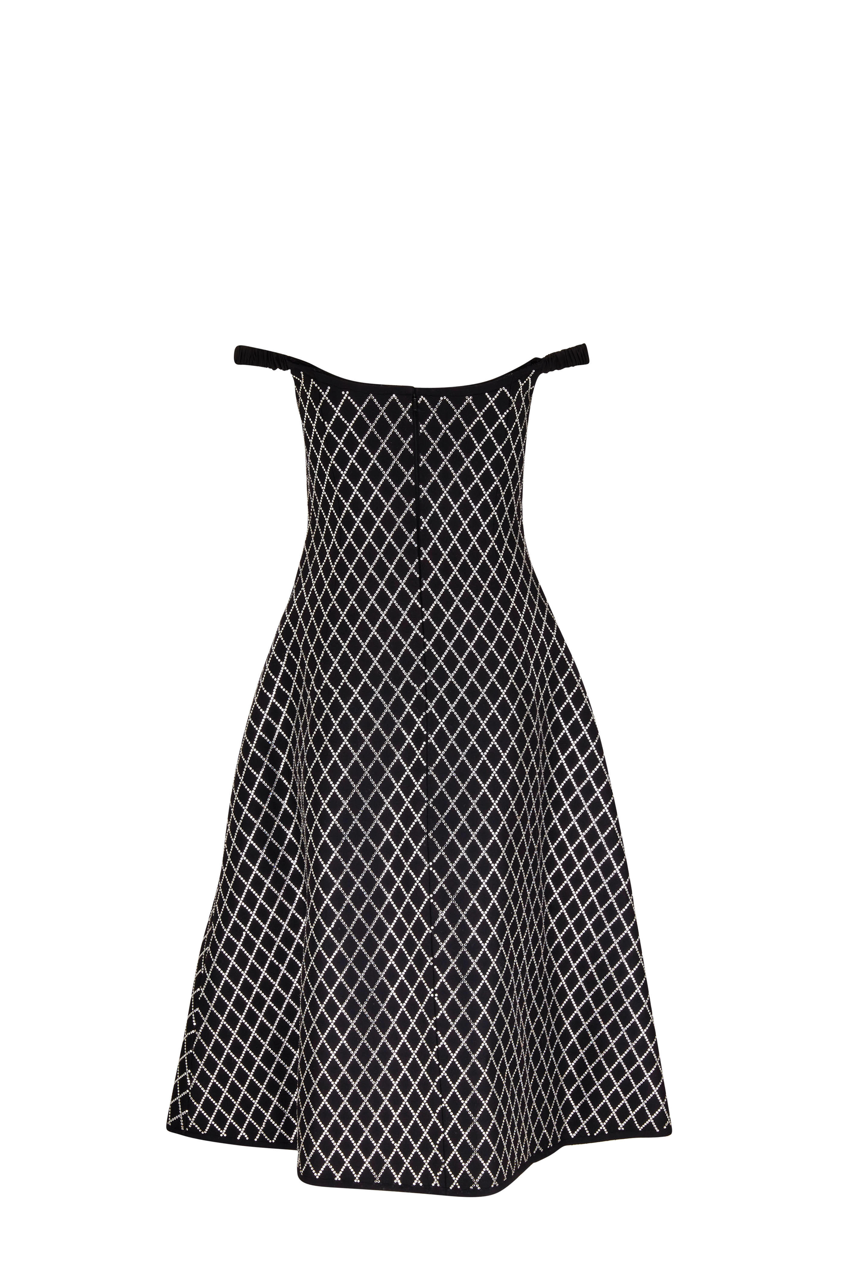 Khaite - Uma Black With Crystals A-Line Dress | Mitchell Stores