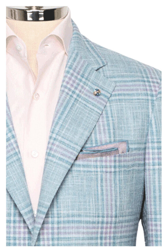 Belvest Blue & Lavender Plaid Sportcoat