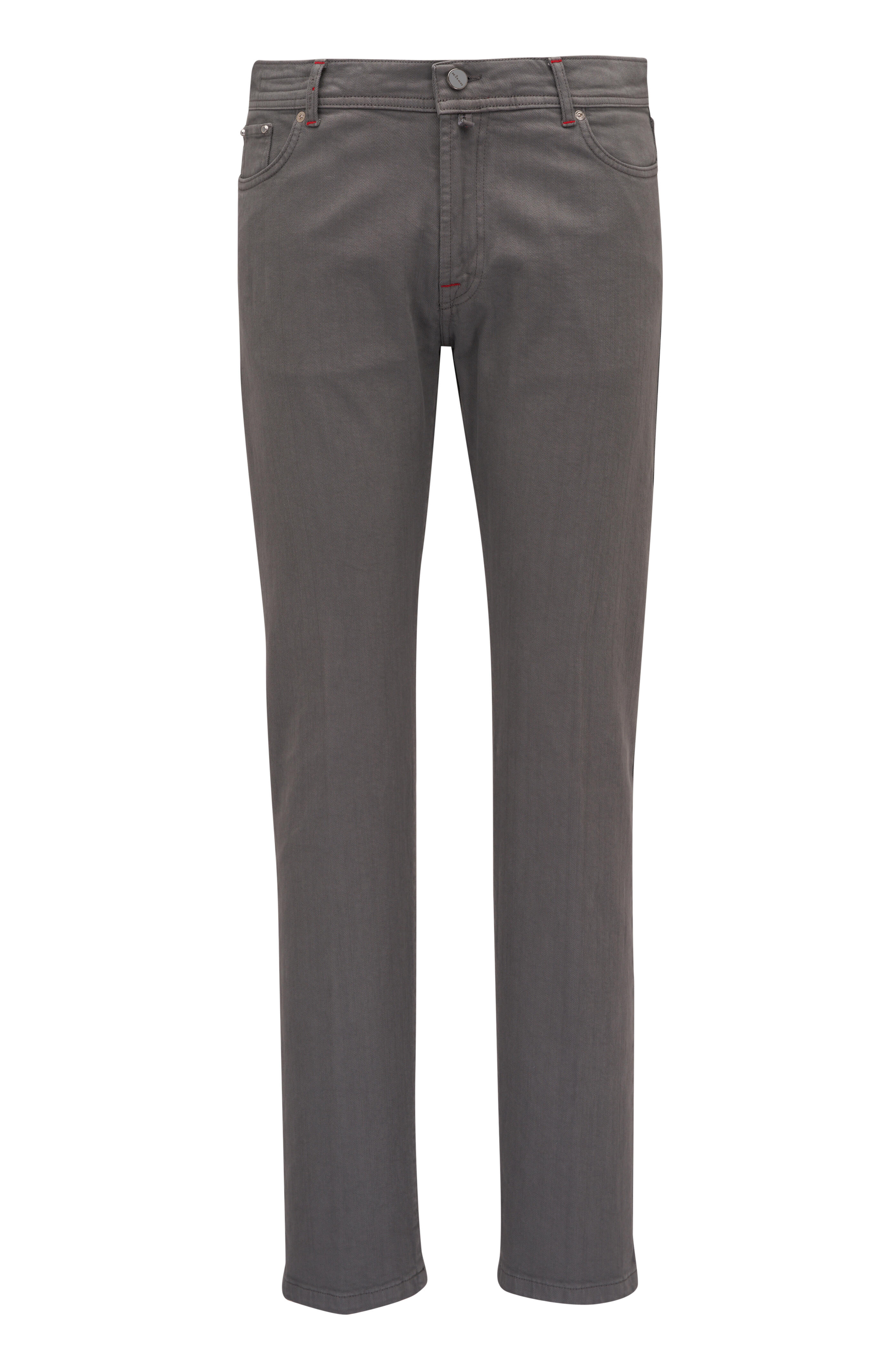 Kiton - Light Gray Cotton Five Pocket Jean | Mitchell Stores