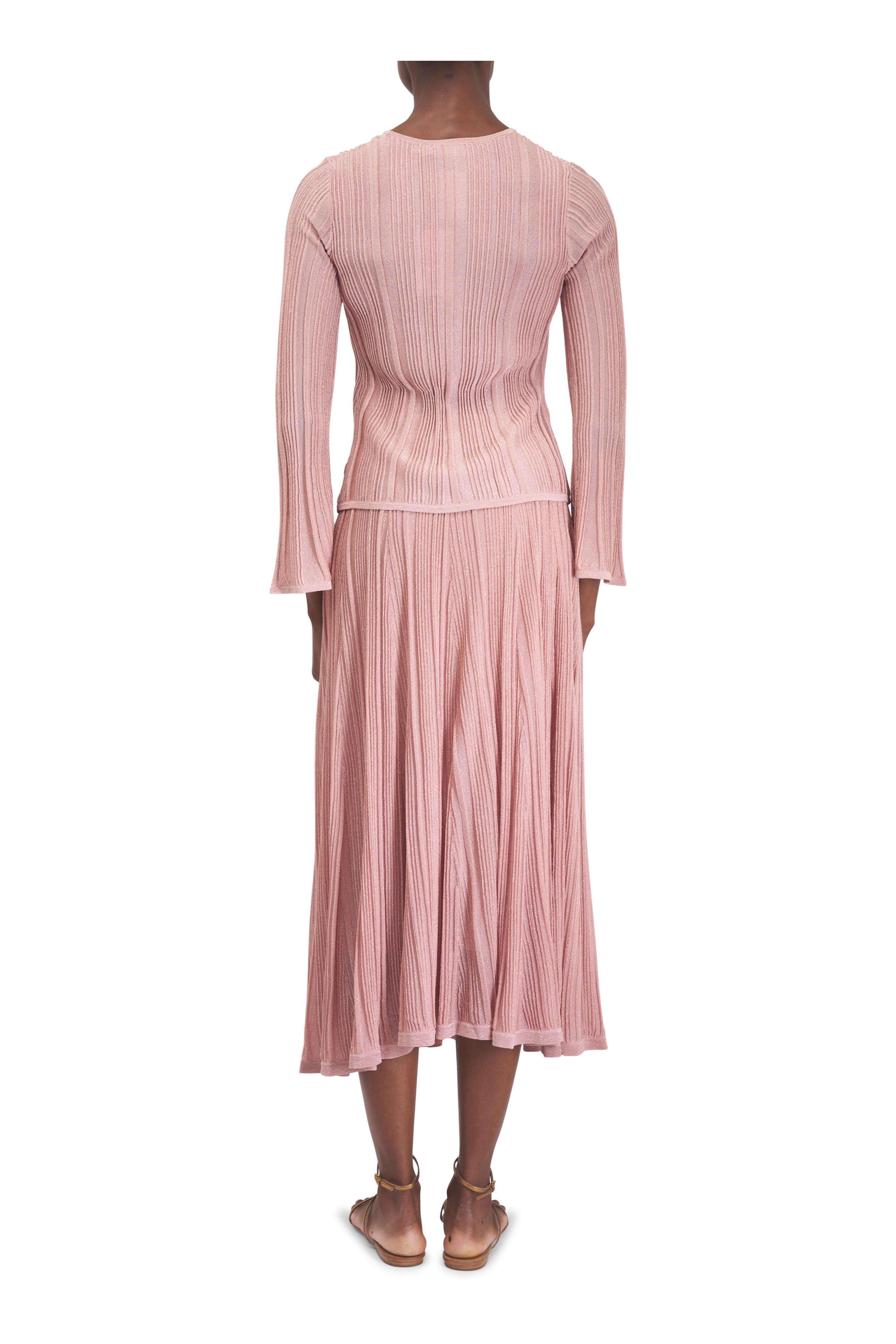ワンピース ZIMMERMANN Women Mid Skirts 8803DMAT PKTI PINK Zimmermann - Lucky Metallic Pink Skirt | Mitchell Stores